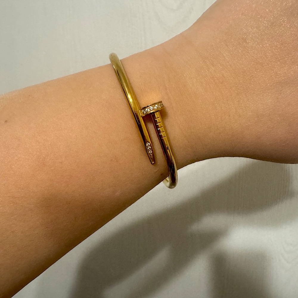 Designer Inspired Gold Nail Hinge Bracelet